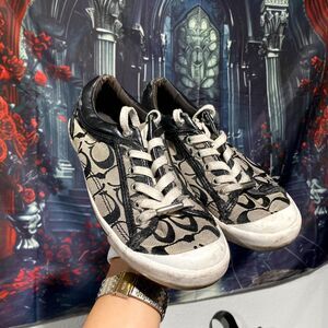 Coach Francesca A5012 Women's 7B Canvas Round Toe Lace-Up Comfort Sneakers Shoes